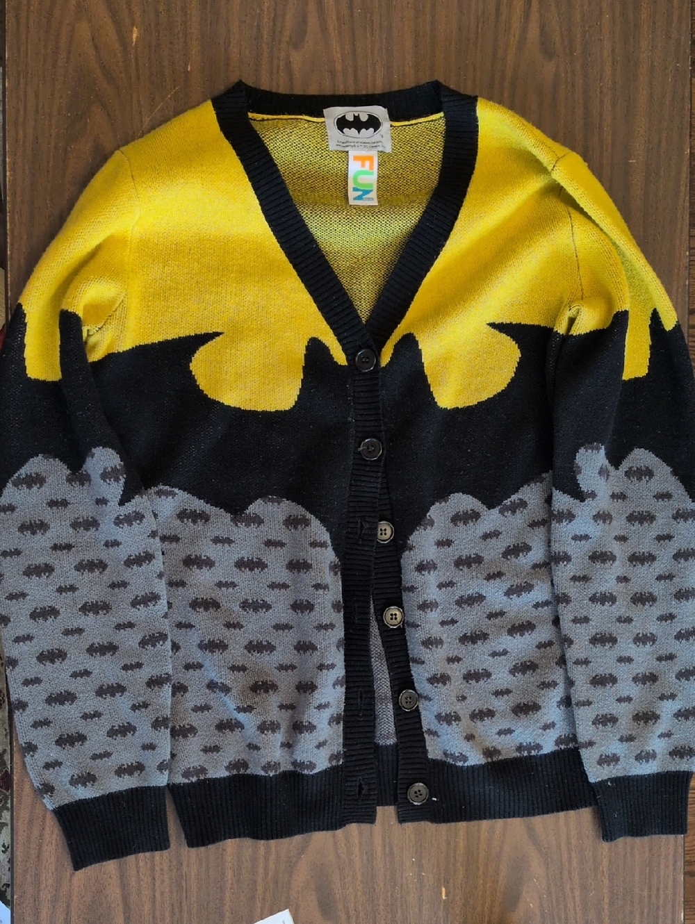 Batman Batgirl Yellow and Black Knit Cardigan